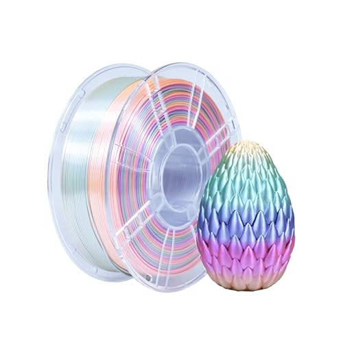 iBOSS Candy Rainbow PLA Plus 1.75mm for 3D Printer +/- 0.02mm, 1kg (2.2LBS)/Spool, PLA+ Filament 1.75mm Rainbow 3D Printer Multicolor Filament, Strong Toughness Color Change Filament