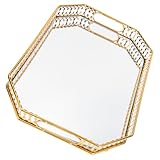 Entretien facile : l'entretien de ce plateau est simple ; un simple chiffon humide suffit pour le garder propre et brillant. plateau doré pour salle de bain, accessoires de salle de bain