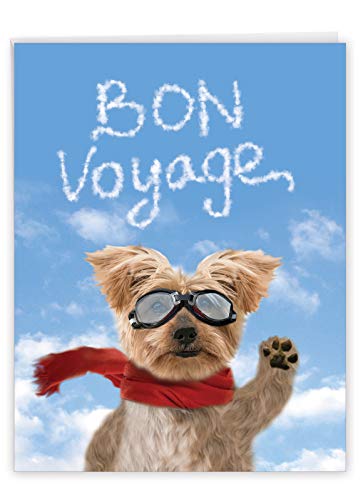 NobleWorks, Goodbye Dog - Large Bon Voyage Greeting Card from All of Us (8.5 x 11 Inch) - Trip, Vacation Card with Envelope J6345BVG-US