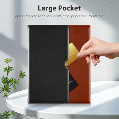 Image of DTTO for iPad 11th (A16) / 10th Generation Case with Keyboard (2025 /2022), 7 Colors Backlit Wireless Detachable Keyboard Leather Folio Cover with Pencil Holder & Pocket, Black Brown