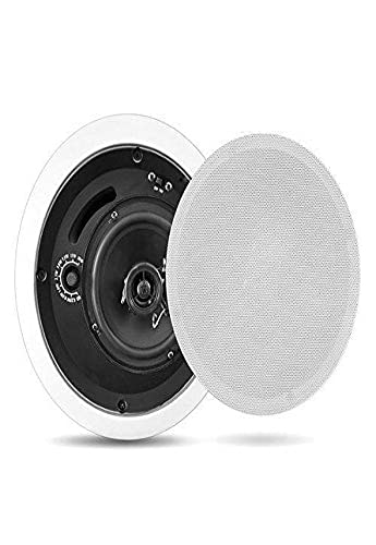 Pyle Home Ceiling Wall Mount Enclosed Speaker - 250 Watt 2-Way Stereo In-Wall / In-Ceiling 6.5" Enclosed Full Range Woofer System W/ 70 Volt Transformer, Rotary Tap Select, Flush Mount -Pdpc6T #TOP9