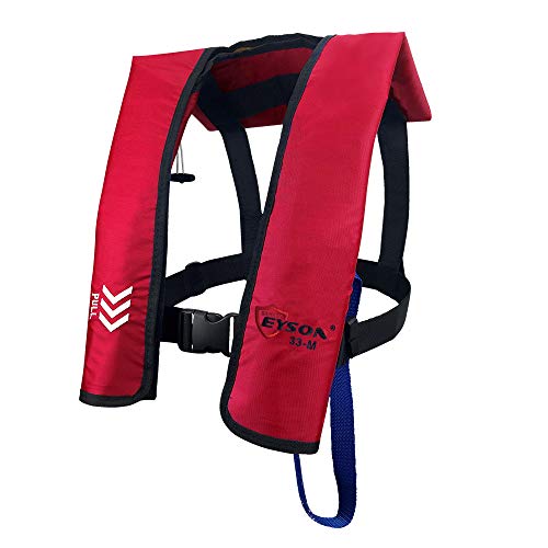 Eyson Inflatable Life Jacket Inflatable Life Vest For Adult Classic Manual (7091 Red) #TOP1