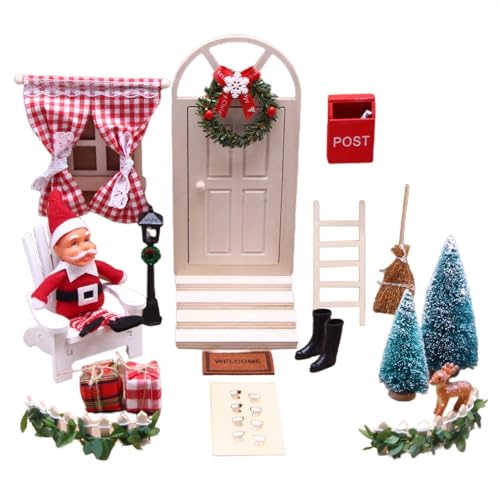 Miniaturas de casa de Navidad, decoración de Navidad para el hogar | 24X juguetes de simulación para el hogar de | Regalos de fiesta de vacaciones 1:12, accesorios para puertas de hadas