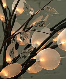 Lighted Silver Dollar Branch - 60 Bulb Electric - 20 Inch