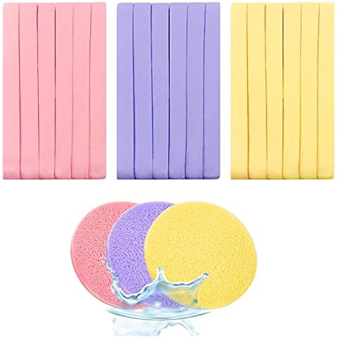 120 Pack Facial Sponge Compressed,Exfoliating Wash Round Face Sponge,Makeup Removal Sponge for Face Cleansing,Women,Girls(Yellow,Pink,Purple) Cover