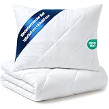 Baby Bettdecke und Kissen Kinderdecke 135x200 cm - Kinderbettdecke Kinder Bettdecken Set und Decke für Kleinkind Babybett Mikrofaser Weiß Oeko-Tex-Zertifikat 135 x 200