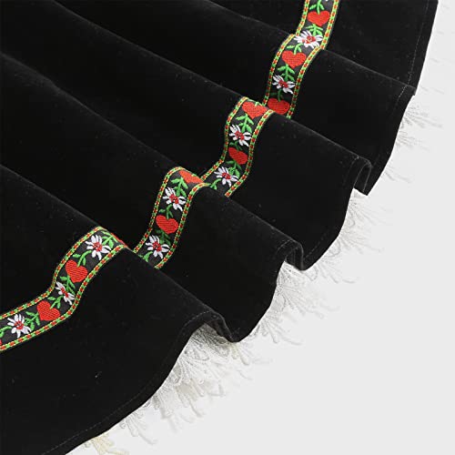 GRAJTCIN Oktoberfest Costumes Women Velvet German Bavarian Dirndl Dress Octoberfest Outfits for Halloween Carnival (M, Black) - Thumbnail 6