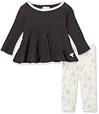 Burt's Bees Baby Baby Girls' Top and Pant Set, Tunic and Leggings Bundle, 100% Organic Cotton,...