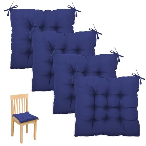 Wapasezyar 4er Set Stuhlkissen, 40x40cm Sitzkissen mit Bändern,...