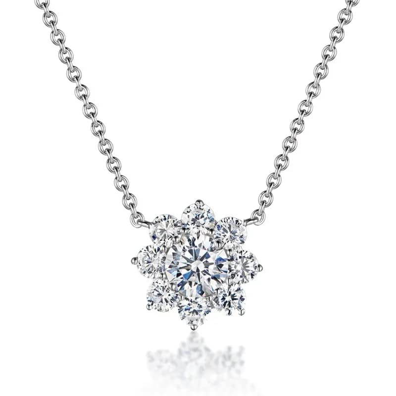 Collier moissanite pour Femmes pendentif tournesol idéal style quotidien