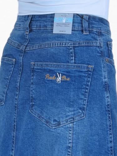 Jeansrock Paulo Due Damen Stretch Denim Maxi in Blau