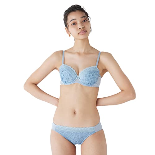[アモスタイル] AMOSTYLE 夢みるブラ ライト ブラ＆ショーツセット デイジーシャワー 00QO(スカイグレイ) A70Mサイズ