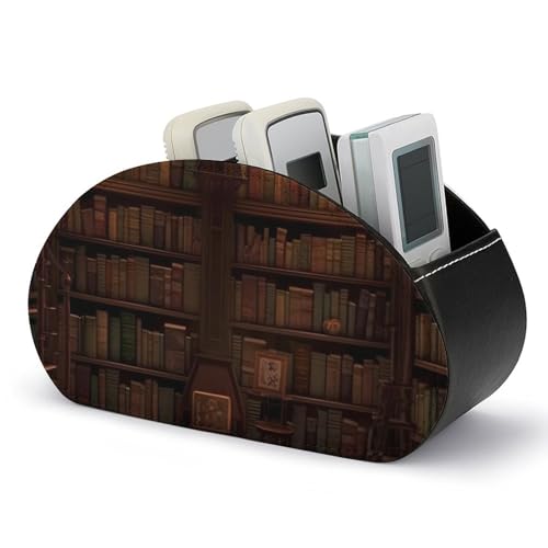JKLQWH Remote Control Holder with 5 Compartments Book Room Library TV Remote Caddy Media Controllers Storage Box Desktop Organizer for Phone DVD Table Desk Office Supplies