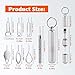 14 Pack 2 in 1 SIM Card Tray Removal Tool with Cleaning Brush, Portable Keychain Eject Pins Reset Needle Opener Compatible with All Models Cell Phone, Tablet