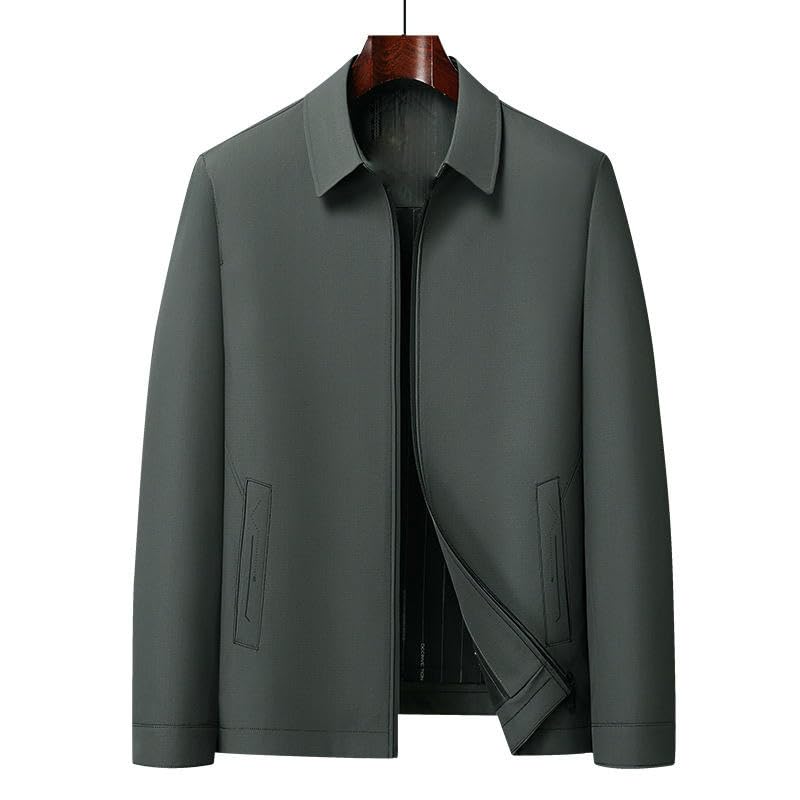 Veste d'automne homme revers couleur unie mode chic - 5