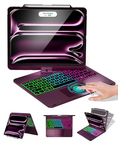 Teclado para iPad Pro 13 M4 y Air 13 con soporte rígido giratorio Baisla