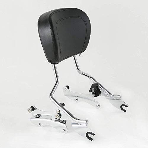 Tcmt Detachable Passenger Backrest Sissy Bar With Detachable 2-Up Luggage Rack 4 Point Docking Hardware Kits Fits For Harley Touring Road King Street Road Electra Glide 2014-2022 (Chrome, Style C) #TOP1