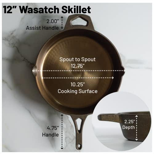 Backcountry Iron 12 Inch Smooth Wasatch Pre-Seasoned Round Cast Iron Skillet by Backcountry Iron - Image 2