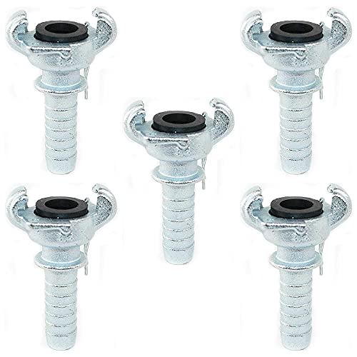 Interstate Pneumatics CU-853 3/4 Inch Hose Barb Straight Through Jack Hammer Coupler-Pack of 5