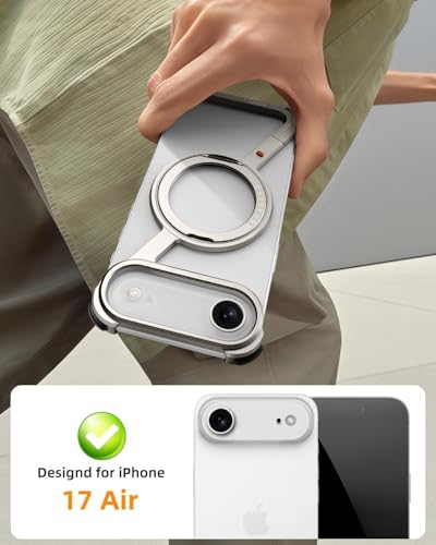 Image of Aluminum Frame Metal Bumper Compatible with iPhone 17 Pro Max | Simple Shield Air Cushion Shockproof | Edge Protection, Minimalist Slim - Black (Z-Silver, iPhone 17 Air)