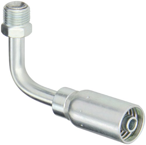 EATON Weatherhead Coll-O-Crimp 06U-B66 90 Degree Inverted Male Swivel Tube Elbow Fitting, Low Carbon Steel, 3/8