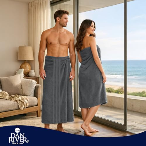 Image of DAN River 2 Pack Bath Sheets Extra Large 35x70, Large Bath Towels for Adults, XL Oversized Heavy Duty Towel Set, 600 GSM 100% Ring Spun Cotton, Soft Quick Dry, Grey