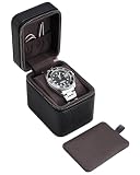 ProCase Scatola Porta Orologi Uomo 1 Posti, porta Orologi da Viaggio in pelle PU, Custodia da Viaggio per Orologi e Anelli, Ideale per Regalo -Nero