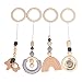KERDEJAR 4 unids/Set bebé Juego Gimnasio Marco Cochecito Colgantes Anillo de Madera mordedor Molar dentición enfermería sonajero Juguetes Regalos decoración de habitación Infantil Gris