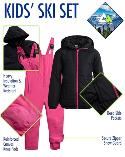 Image of Arctic Hero Kids Snow Suit Set - 2 Piece Heavyweight Insulated Ski Jacket & Ski Pants - Winter Coat & Pants for Boys & Girls