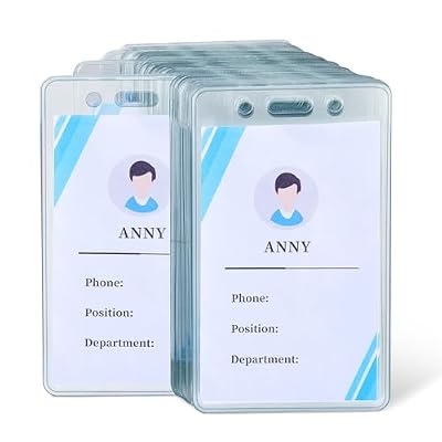 Amazon Basics Vertical Clear Plastic ID Badge Holders, 2.55" x 4.41", Pack of 50