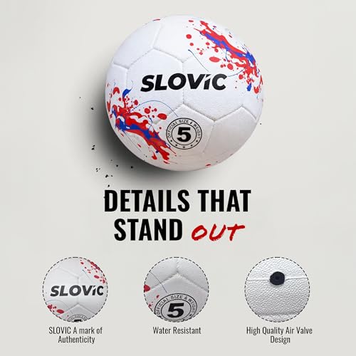 Image of SLOVIC Professional Football for Kids [Size-5] | Hard Ground Foot-Ball | Ideal for Grass Ground & Artificial Turf | Training Foot Ball | Soccer Ball | Street Football for Men & Women | Gift for Boys