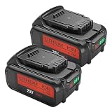 VIRSHX BATT 2 Pack 6.0Ah Battery Replacement with Mount Holder for Dewalt 20 Volt MAX Lithium Ion Premium XR Battery DCB200 DCB201 DCB203 DCB204BT-2 DCB206