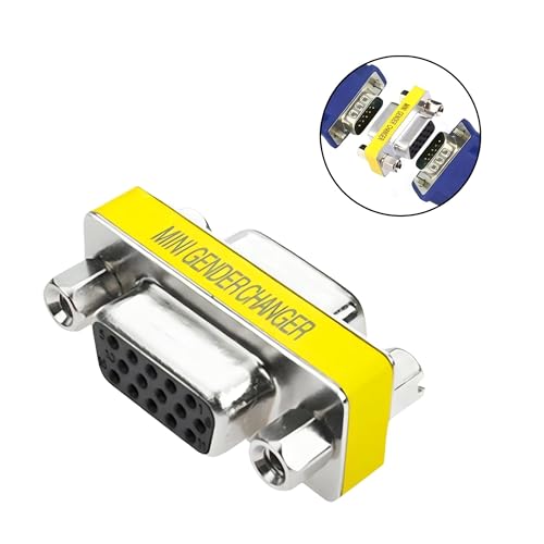 Image of VGA SVGA HD15 Female to Female, Male to Male, Female to Male Combo Mini Gender Changer Coupler Connector Adapter (3 Pieces Combo) Female to Female Plug Connecter