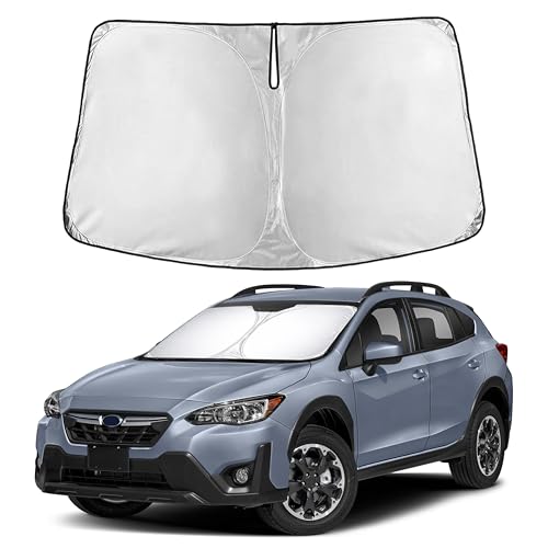 Image of EcoNour Windshield Sun Shade Compatible for Subaru Crosstrek 2018-2023 | SUV Front Window Sunshade | Foldable Sun Visor Protector | UV & Heat Blocking | Keeps Interior Cool & Protected