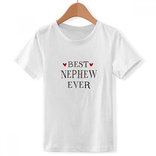 T-shirt blanc Le Meilleur Nephew jamais ras du cou grand taille multicolore pour garçon