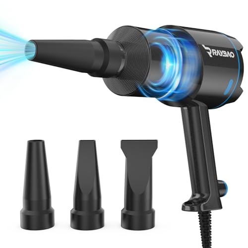 RAYBAO Air Cannon Car Dryer Blower -1300W Filtered Car Blower for Drying, 22000FPM / 90CFM Air Dryers, Blowers & Blades for Car Detailing, Washing, Cord 5M/16.4Ft Blower for Boat RV Motorcycle