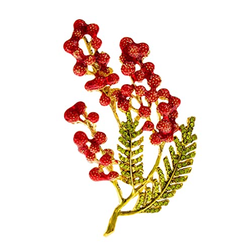 Broches de fruits rouges en émail anti-ternissement pour vestes d'hiver