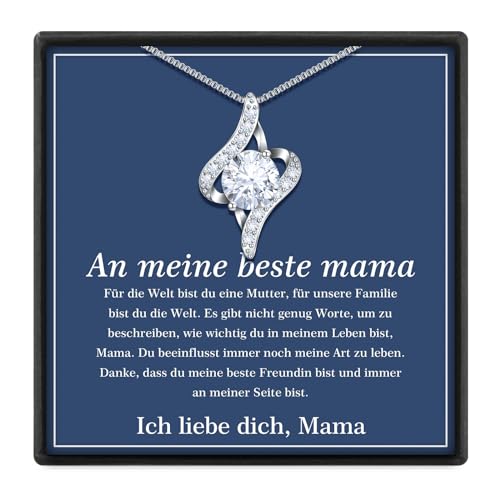 BOCHOI Halskette Geschenke für Mama Sterling Silber 925 Halskette für Frauen Geschenke für Mama, Mutter und Tochter Halskette Geschenke, Geburtstag Geschenke für Mama Collana d’amore