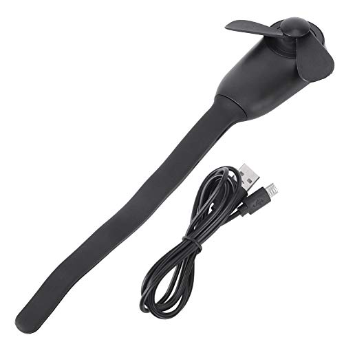 kaisudiAP Mini ventilador portátil flexible multifunción para verano, ideal para llevar en cochecito, asiento de coche, cama, bicicleta o muñeca. (Negra)