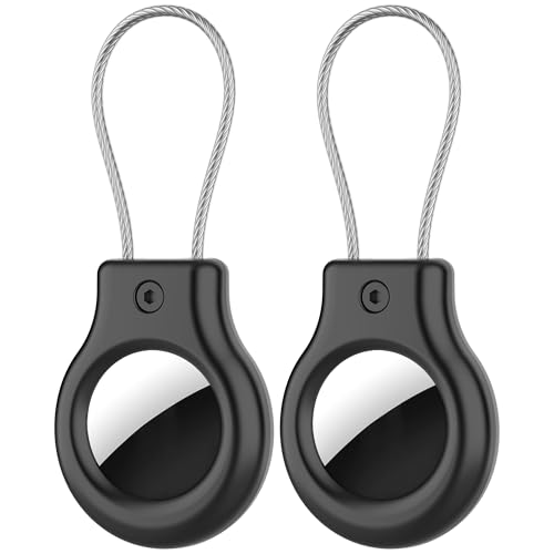 Porte-clé AirTag antivol en métal avec câble d'acier pour clés et sacs à dos
