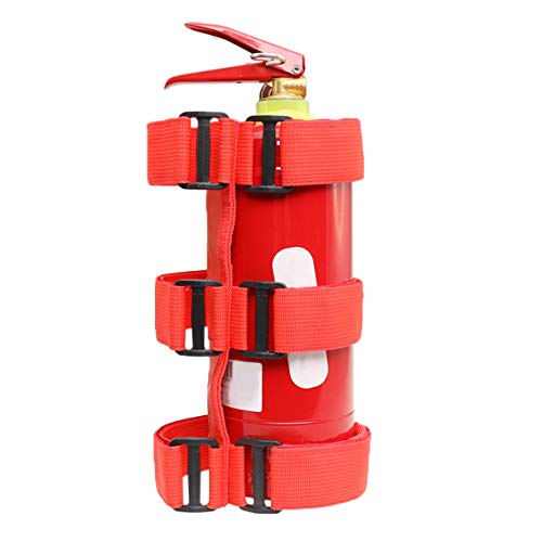 VXAR Fire Extinguisher Holder Adjustable Roll Bar Mounted for Auto Car UTV(ABS Red)
