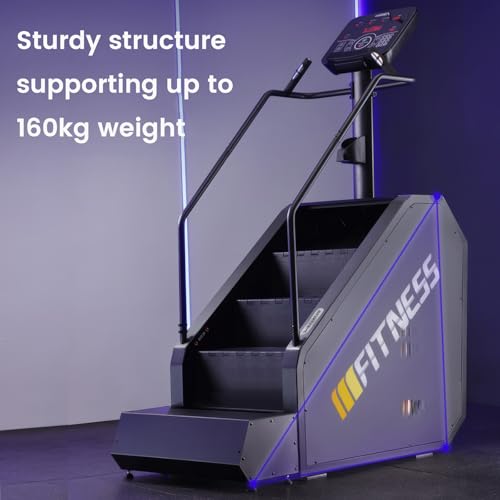 Image of Commercial Stair Climber Machine -Shock-Absorbing, 9-Level Resistance, Wide Non-Slip Steps, Quiet Cardio Exercise Equipment for Home and Gym (Tracks Heart Rate, Time, Speed, Calories)