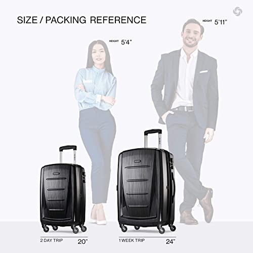 Image of Samsonite Winfield 2 Hardside Expandable Luggage with Spinner Wheels, Brushed Anthracite, 2-Piece Set (20 /24)