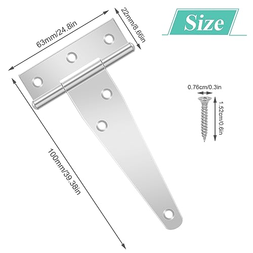 Shed Door Hinges, 6 Pack Heavy Duty T Strap Hinge Door Barn Gates Shed Hinges - Image 3