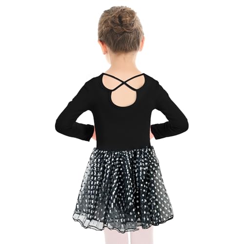 Phineein Girls' Long Sleeve Criss-Cross Back Dance Leotard with Dress Cutout Back2