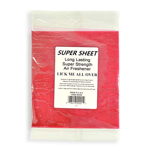 Image of Super Sheet Large (8 inchx7 inch) Under Seat Car Air Freshener, 3-PACK (Lick Me All Over)