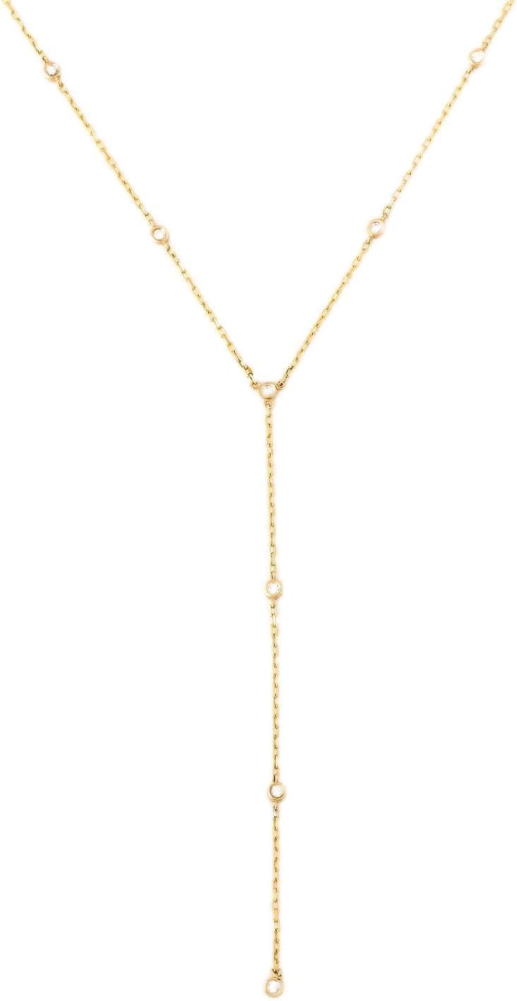 Gelin Diamond Bezel-Set Y-Necklace in 10K or 14K Solid Gold and 18kt Gold Over Sterling