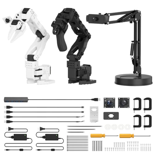 Image of AI Robotic Arm Kit Hiwonder SO-ARM101 Embodied Imitation Learning Open Source 6-Axis Robot Arm 12 High-Torque Bus Servo Motors AI Vision Recognition (Advanced Kit, Included 3D Printed Part, Assembled)