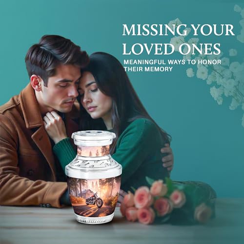 Image of Bike Urn - Cremation Urn - 3 Inch - Pack of 2 - Decorative Urns for Mom & Dad - Human Remain - Unique Urns for Ashes