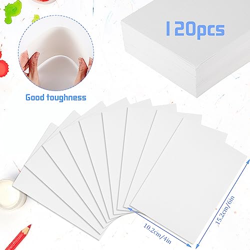 Image of 120 Sheets Watercolor Paper Bulk, 140 lb /300 GSM White Cold Press Paper Water Color Paper for Kids Child Students Adults Artists Drawing Gift Cards(4 x 6 Inch)